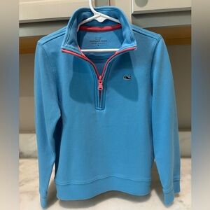 Vineyard Vines Boys Blue Quarter Zip Sweater